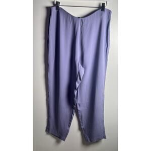 Eileen‎ Fisher Petite M Lavender 100% Silk Side Zip Dressy Career Formal Pants